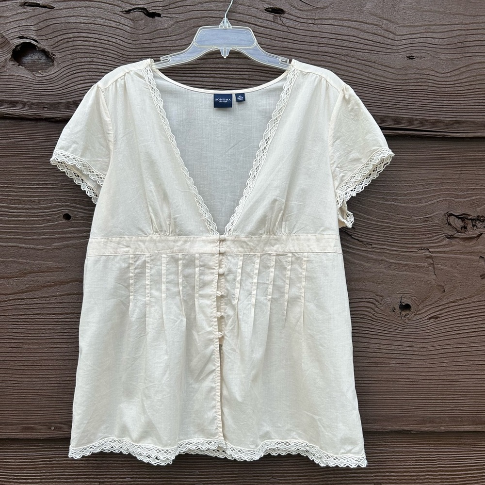 199.SONOMA LIFE + style Women’s Soft Cream Shirt